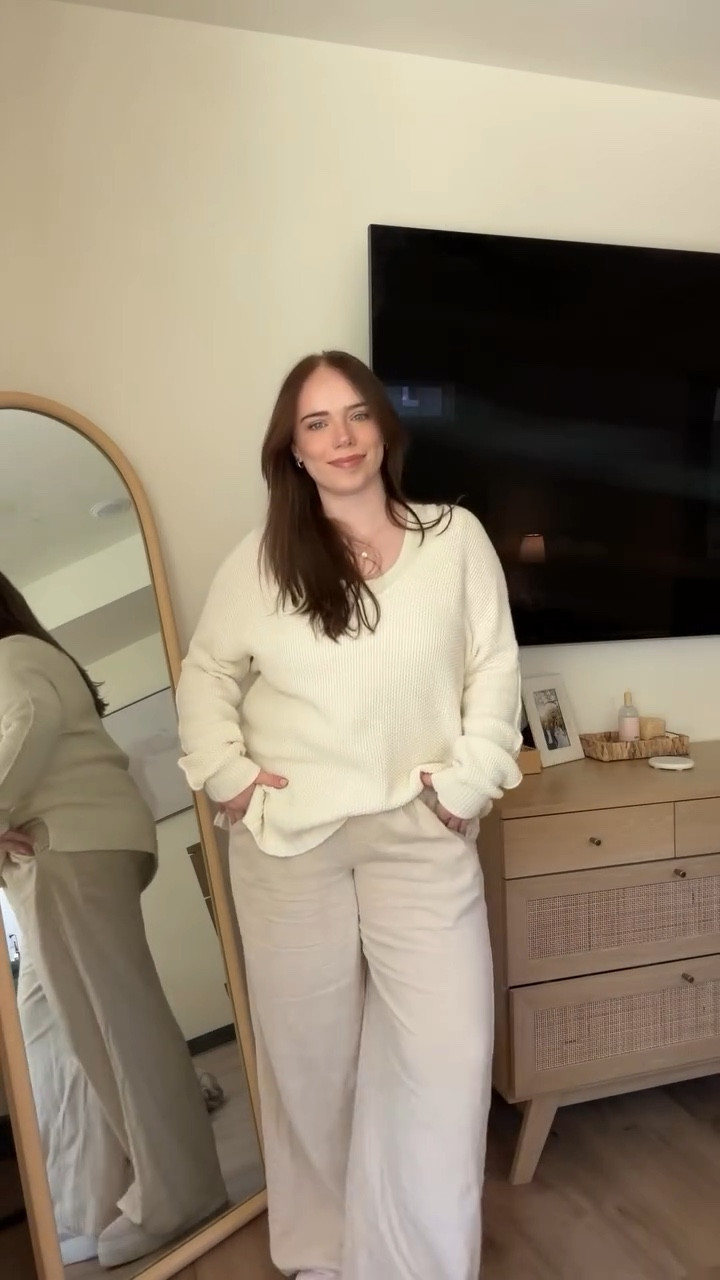 Today’s outfit was giving tan lol. I also spilt soda all over my white sweater 🙃🍨🩰 #ootd #fashion #outfitideas #midsize