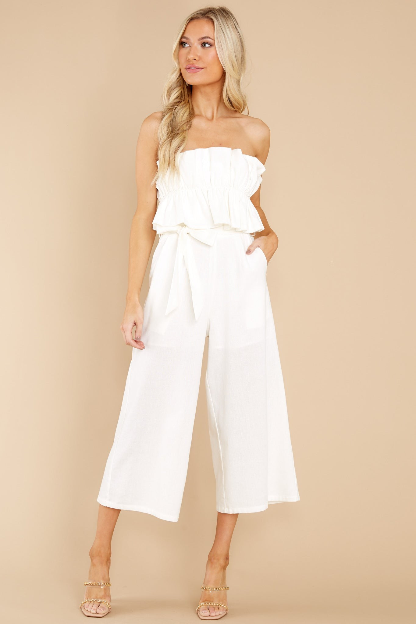 Can You Believe This White Jumpsuit | Red Dress 