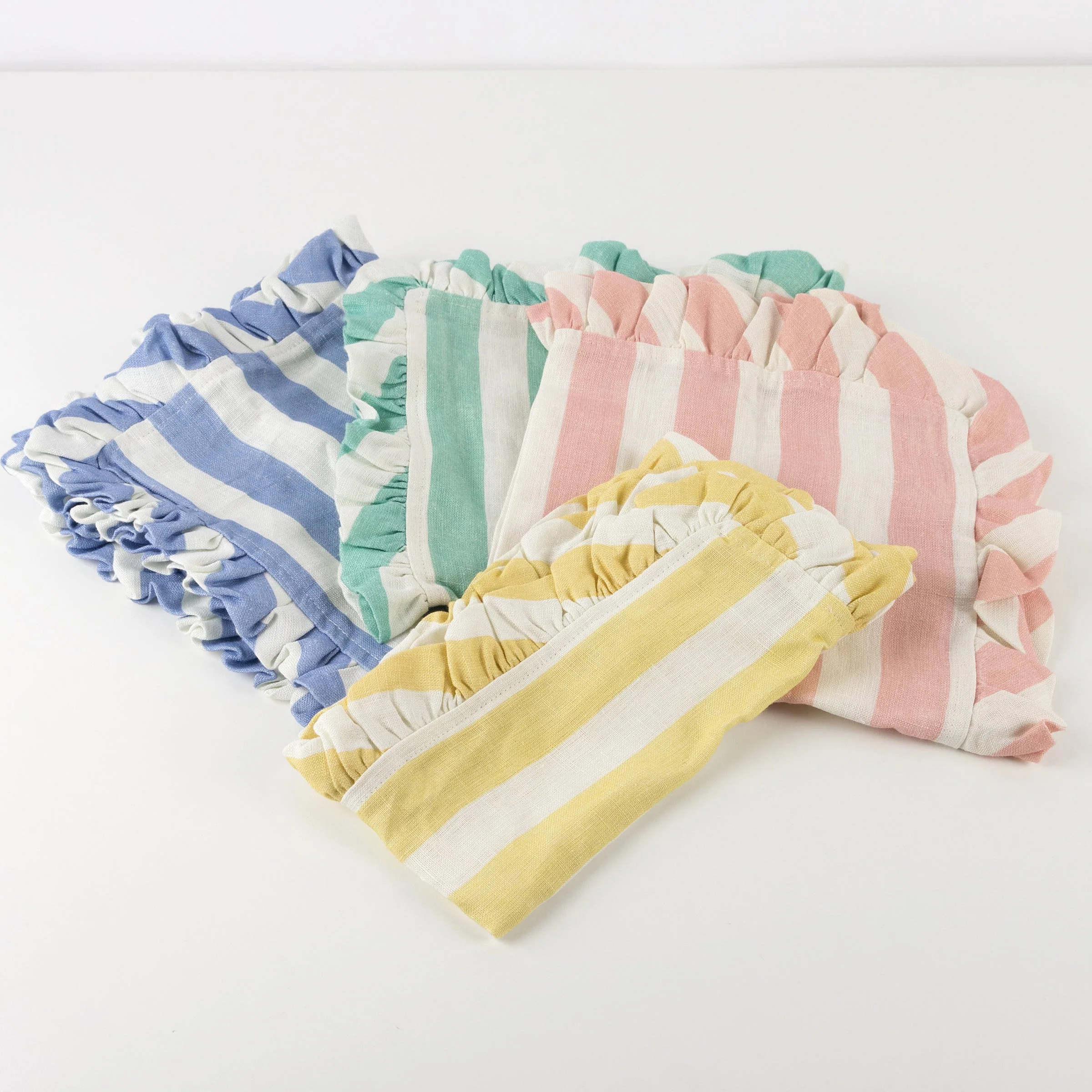 Stripe Ruffle Fabric Napkins (x 4) | Meri Meri