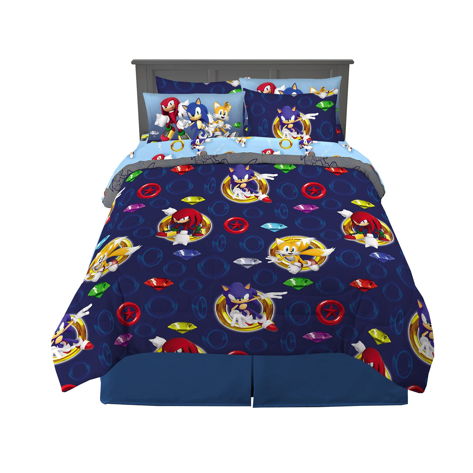Franco Kids Bedding Super Soft Comforter and Sheet Set with Sham, 7 Piece Full Size, Sonic The He... | Amazon (US)
