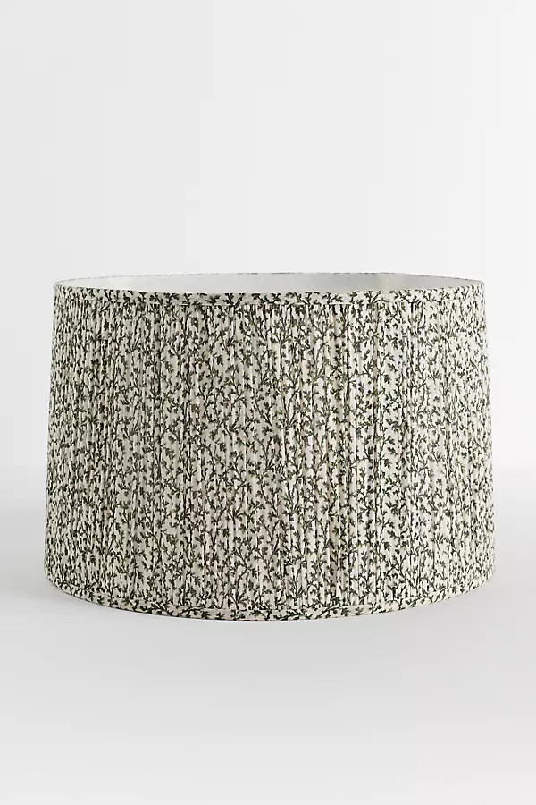 Shirred Printed Fabric Drum Lamp Shade | Anthropologie (US)