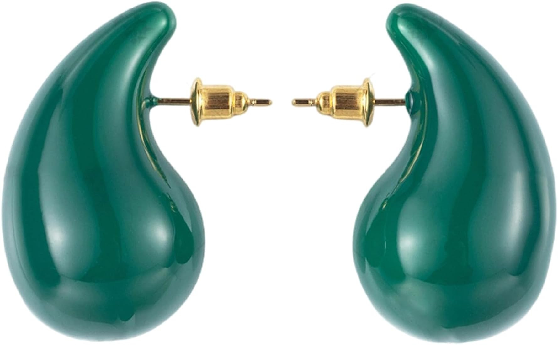 Chunky Gold Hoop Earrings for Women, Lightweight Waterdrop Hollow Open Hoops Tear Drop Silver Gol... | Amazon (US)