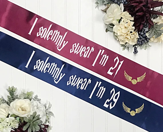 Satin HP Birthday Sash  21st Birthday Sash  HP Sash  I | Etsy | Etsy (US)
