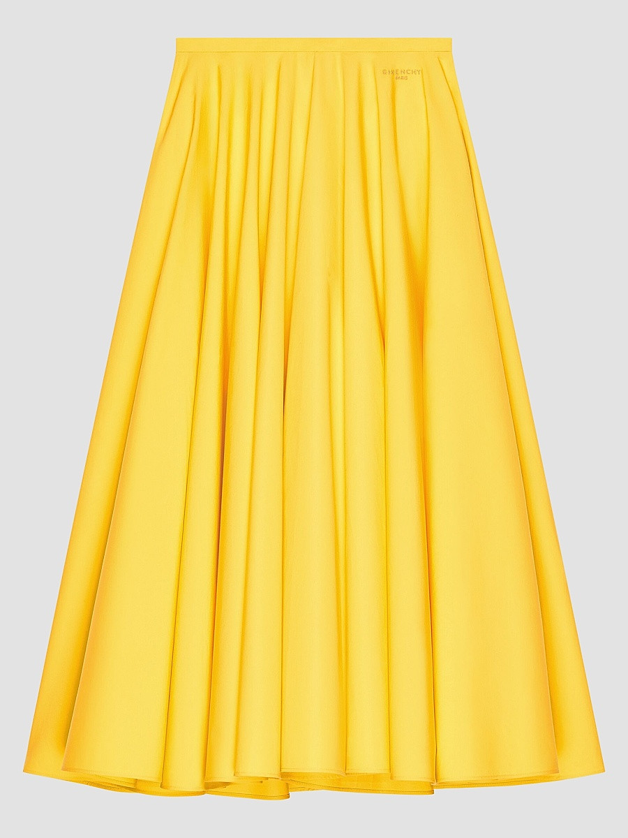 Women's Long Circular Skirt in Poplin - Golden Yellow - Size 2 | Saks Fifth Avenue