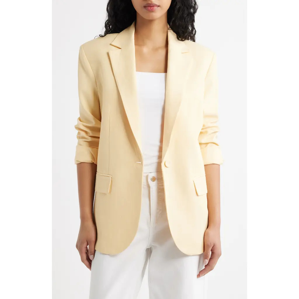 MANGO Americana Martini Jacket in Yellow at Nordstrom, Size X-Large | Nordstrom