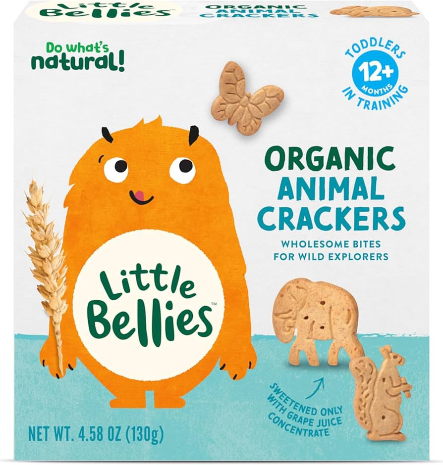 Little Bellies Organic Animal Crackers Toddler Snack, 4.58 oz | Amazon (US)