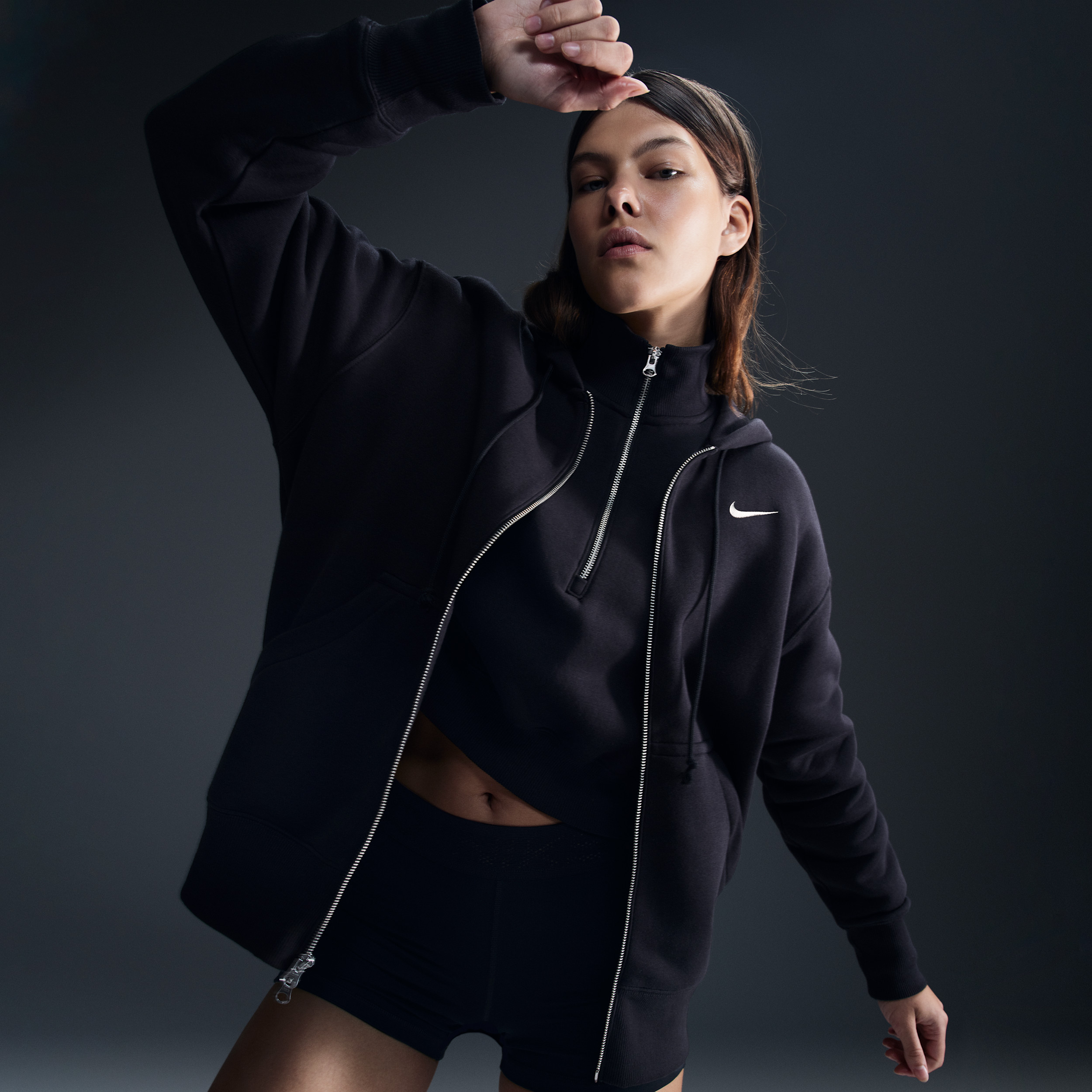 Women's Nike Sportswear Phoenix Fleece Oversized Full-Zip Hoodie in Black | DQ5758-010 | Nike (US)