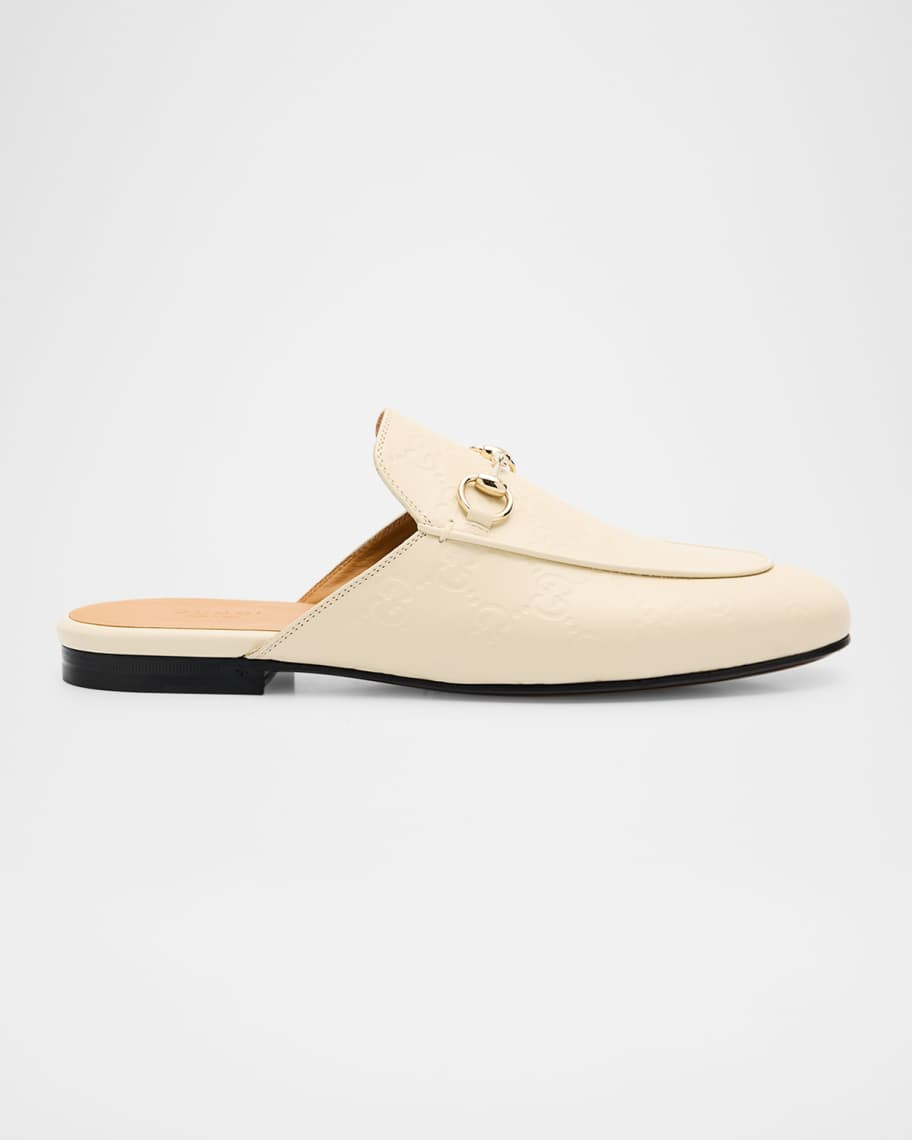 Gucci Princetown Monogram Horsebit Leather Mules | Neiman Marcus