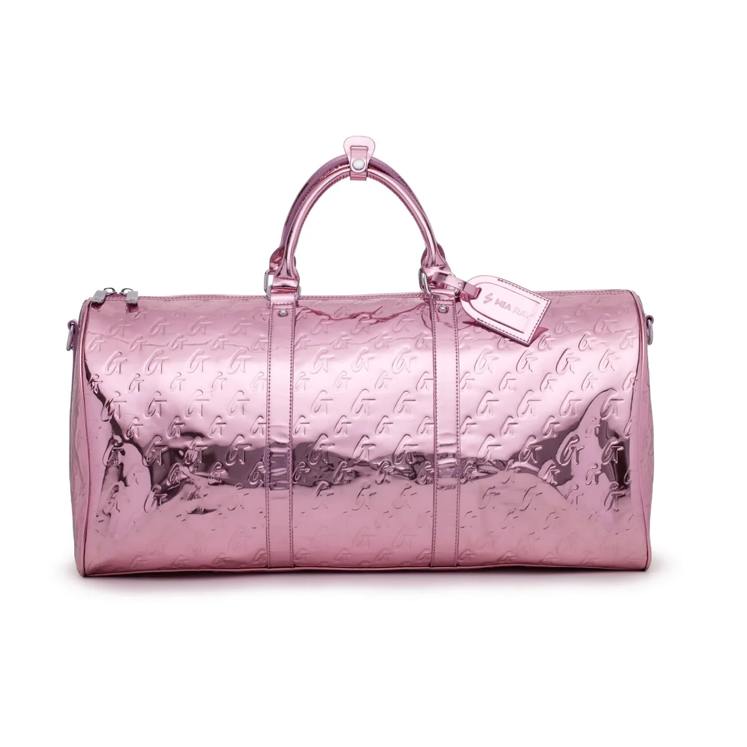 METALLIC MONOGRAM DUFFLE BAG - METALLIC PINK | Glam-Aholic Lifestyle
