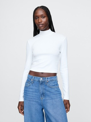 Modern Cropped Mockneck Shirt | Gap (US)