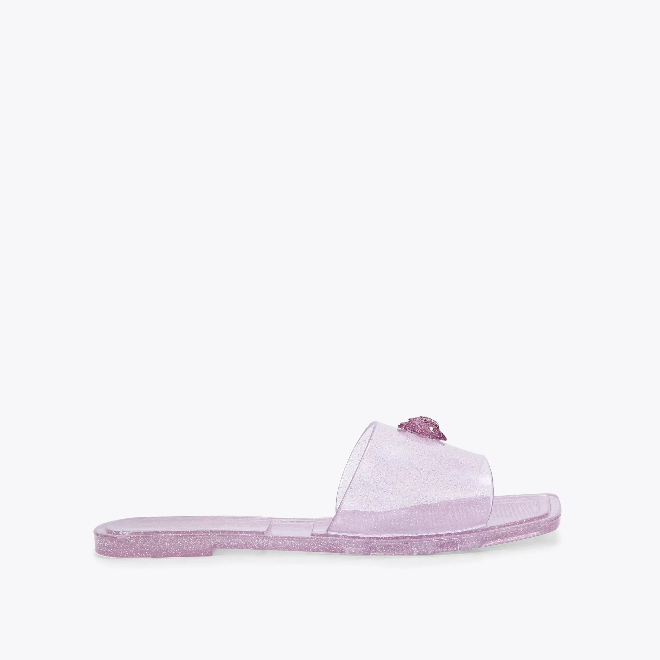 MADDISON SLIDE Orange Transparent Slip on Sandal by Kurt Geiger London | Kurt Geiger US