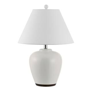 Safavieh Etren 24.5 in. Ivory Table Lamp with White Shade TBL4386A - The Home Depot | The Home Depot