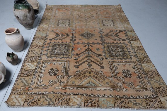 Vintage Rug Turkish Rug Large Rug Oushak Carpet 68x98 | Etsy | Etsy (US)