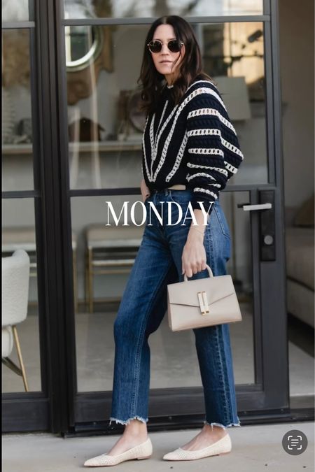 Transitional outfit idea, spring outfit, spring bags, lightweight sweater and jeans outfit 

#LTKover40 #LTKshoecrush #LTKstyletip