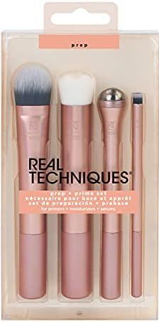 Real Techniques Prep + Prime Set, Skincare Tool Set for Serums, Masks, & Primers, Black, 4 Piece | Amazon (US)