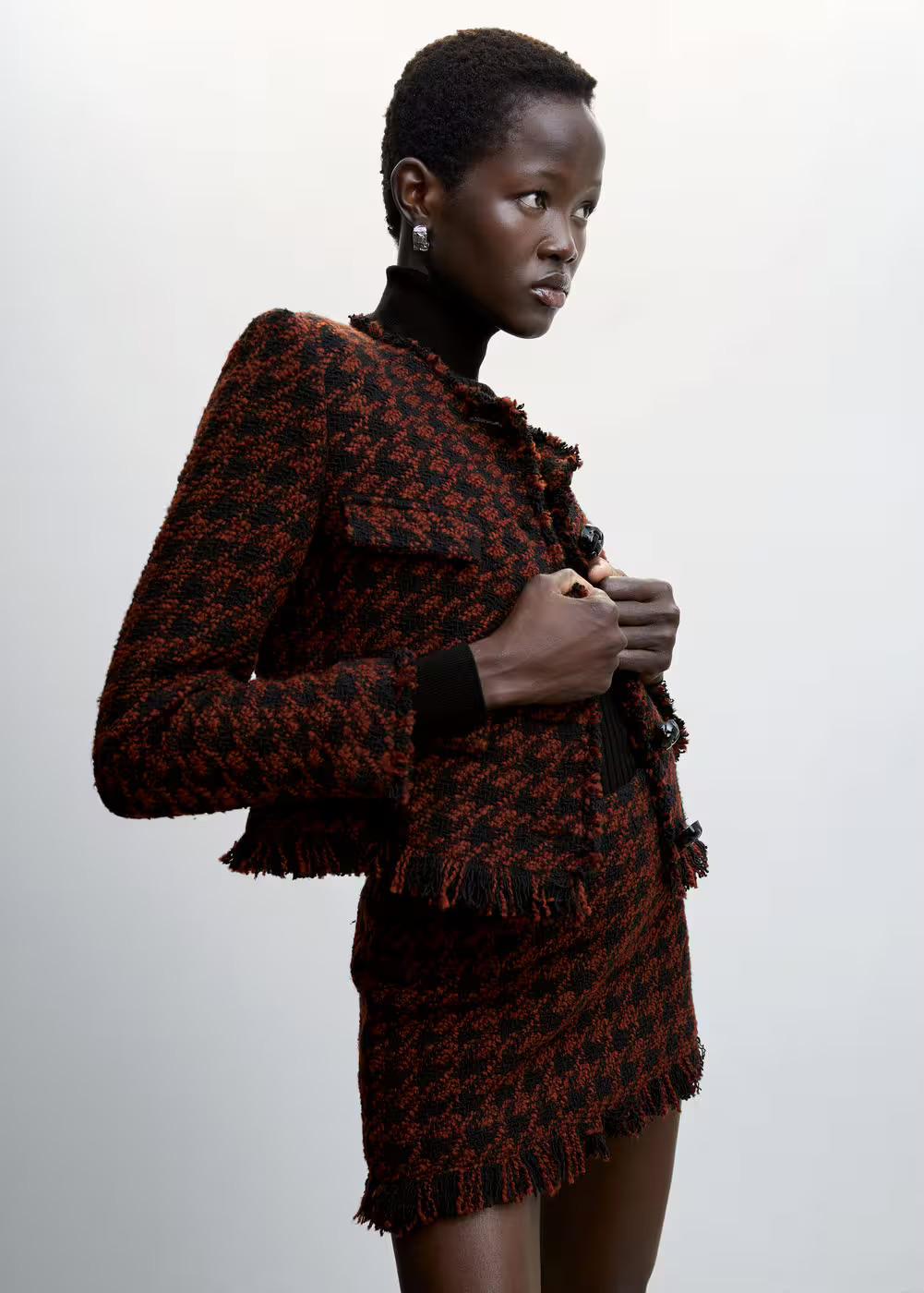 Fringed tweed jacket -  Women | Mango USA | MANGO (US)