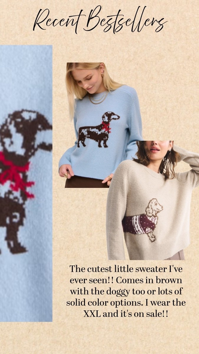 The cutest little sweater I've ever seen!! Comes in brown with the doggy too or lots of solid color options. I wear the XXL and it's on sale!!

#LTKFindsUnder100 #LTKPlusSize #LTKSaleAlert
