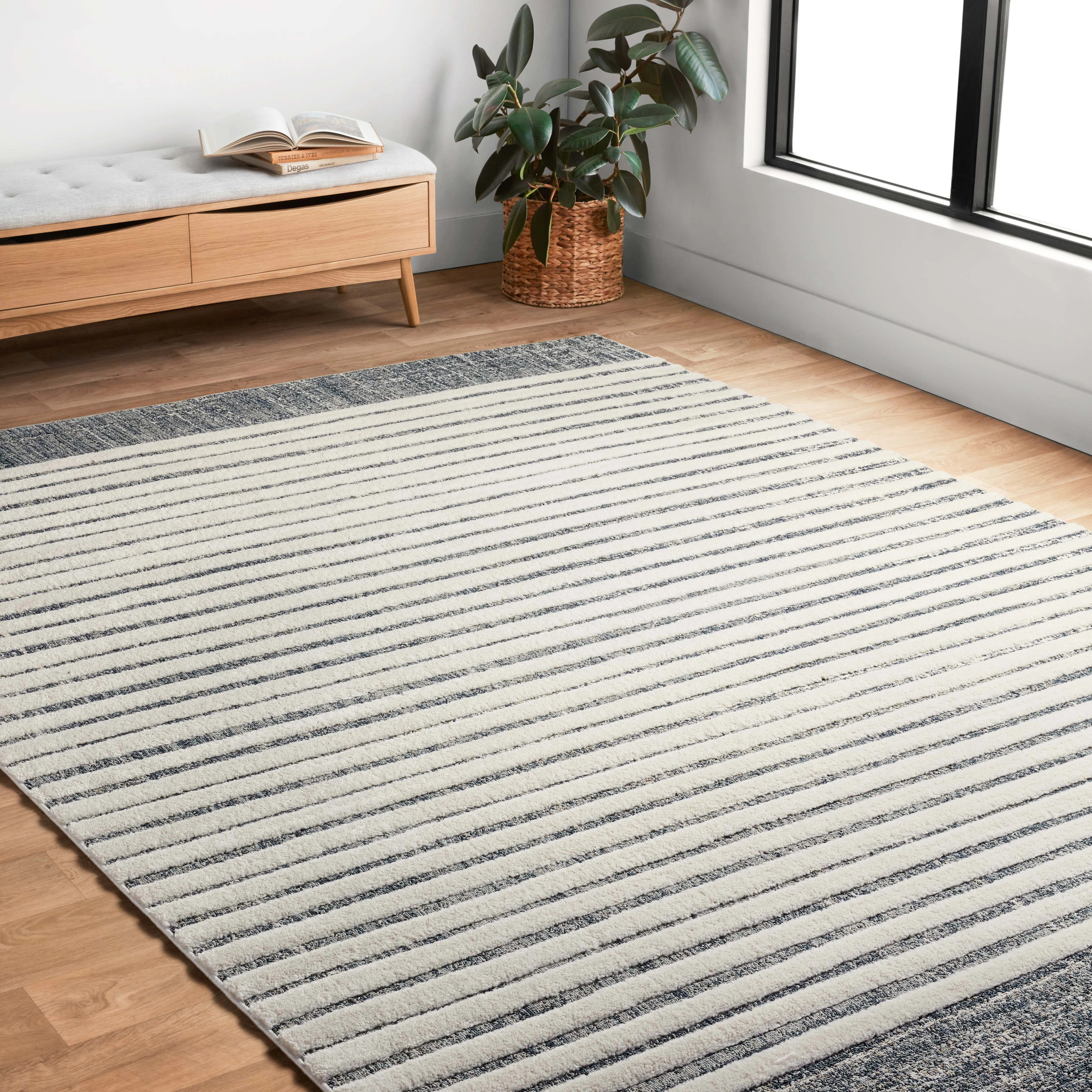 Mischa Power Loom Ivory/Gray Area Rug | Wayfair North America