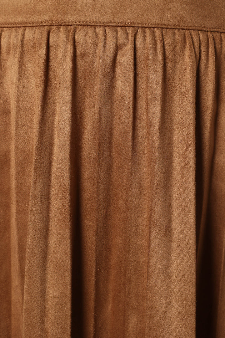 Lizzie Faux Suede Mini Skirt - Brown | Petal & Pup (US)