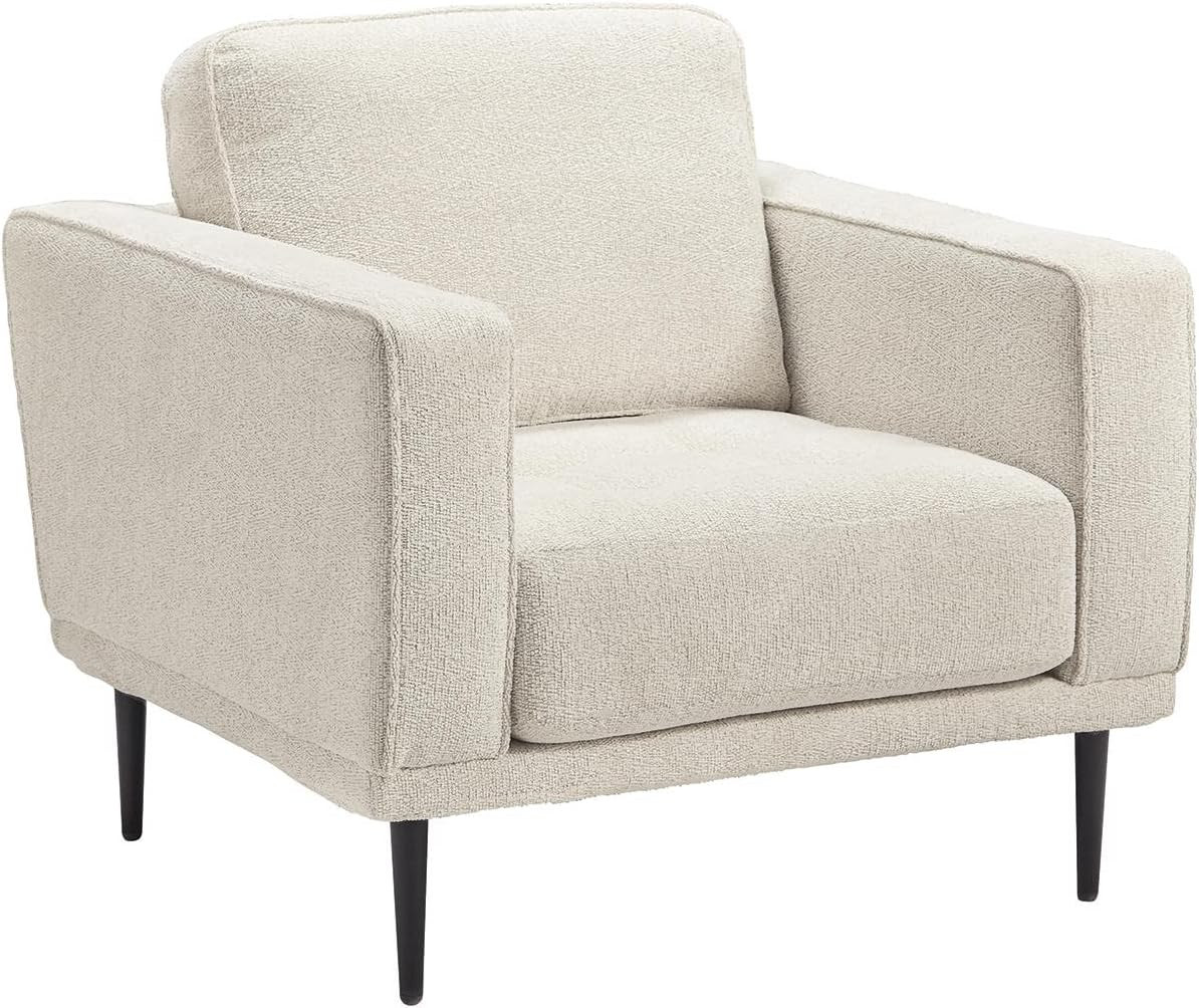 Signature Design by Ashley Caladeron Mid-Century Modern Chenille Upholstered Chair, Off-White | Amazon (US)