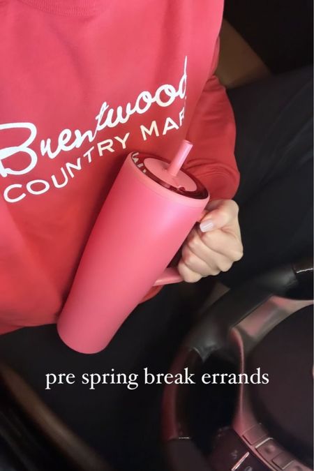 Running some pre spring break errands with my go-to tumbler. Linked in 3 other colors as well! Wearing one of my favorite sweatshirts. Make sure to size up ❤️

#LTKstyletip #LTKfindsunder100 #LTKfindsunder50