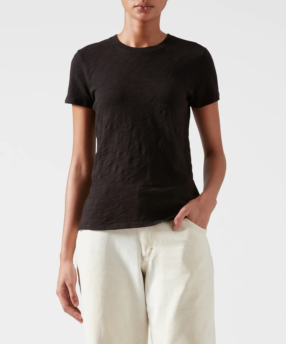 Slub Jersey Schoolboy Crew Neck Tee - Deep Lilac Combo | ATM Collection