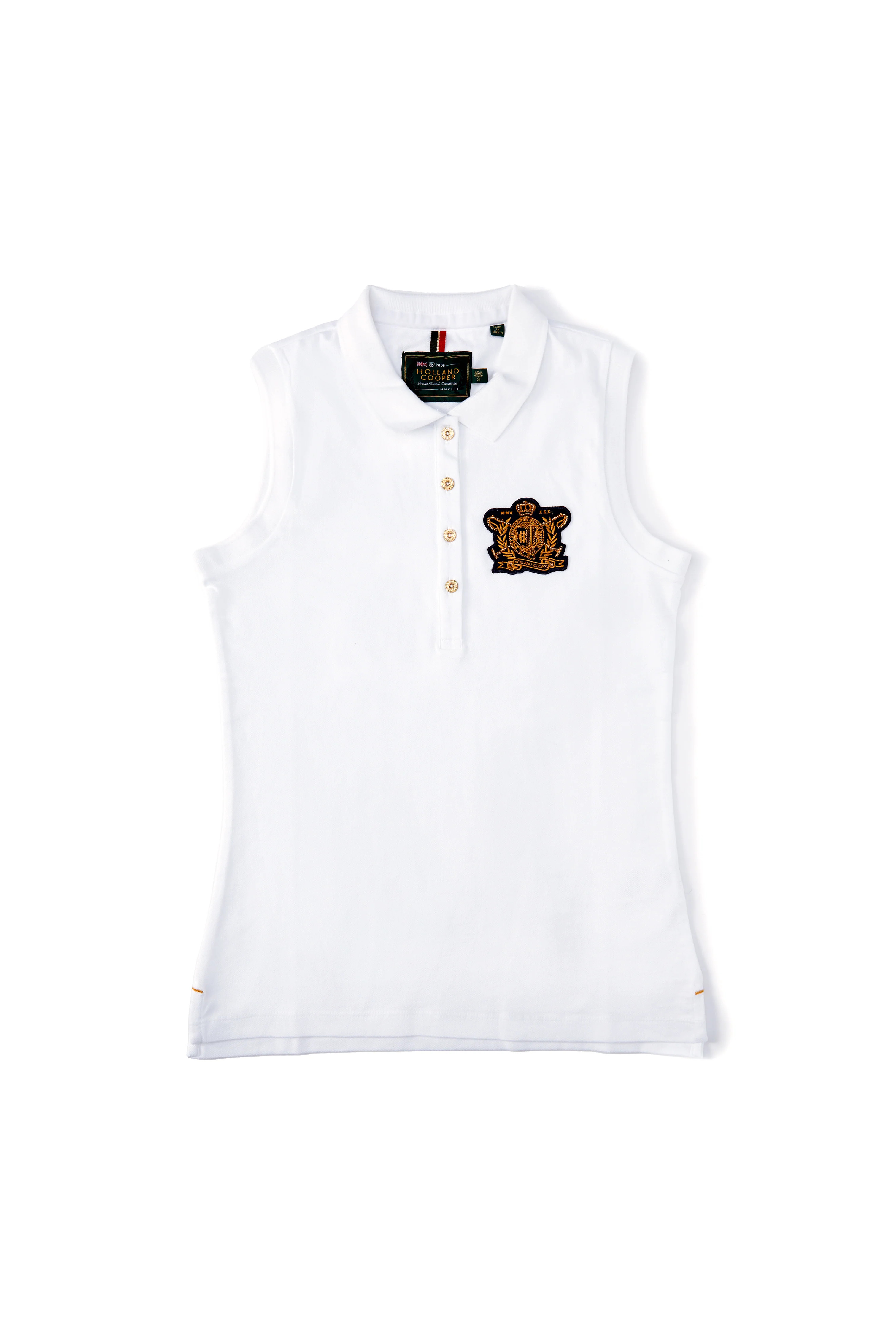 Sleeveless Polo Shirt (White) | Holland Cooper