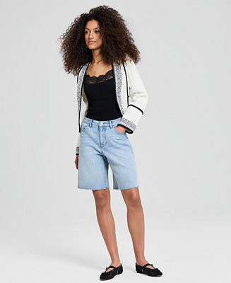Women's High-Rise Cut-Off Denim Shorts | Macy's