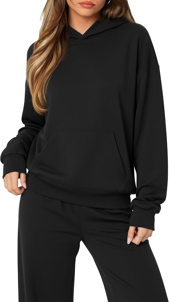 SUUKSESS Women 2 Piece Sets 2025 Oversized Hoodie Sweatshirt Wide Leg Sweatpants | Amazon (US)
