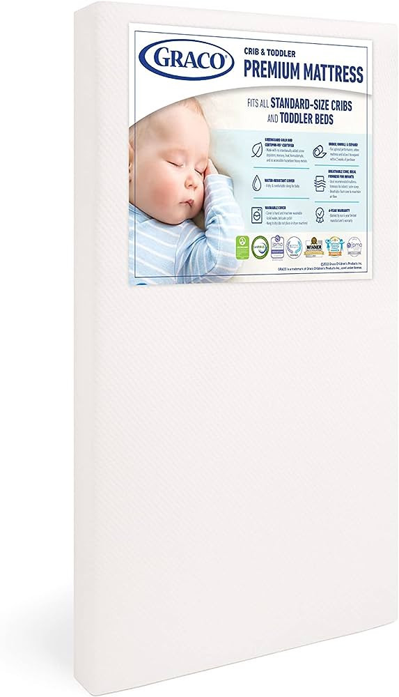 Graco Premium Crib & Toddler Mattress - GREENGUARD & CertiPUR-US Certified, Machine Washable Cove... | Amazon (US)