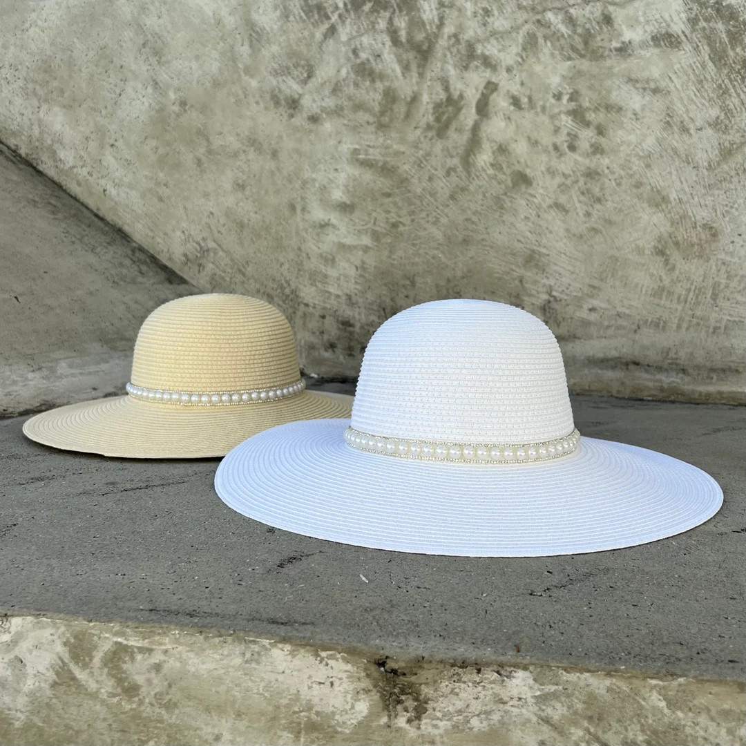 Frauen Hut mit Perlenbesatz, Hochzeitshut, breite Krempe Frauen, Mode Hut, stilvolle Hut, Braut H... | Etsy (DACH)