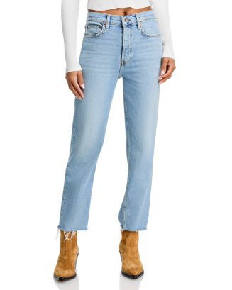 RE/DONE Stove Pipe High Rise Straight Jeans in Mid 90's  | Bloomingdale's Women | Bloomingdale's (US)