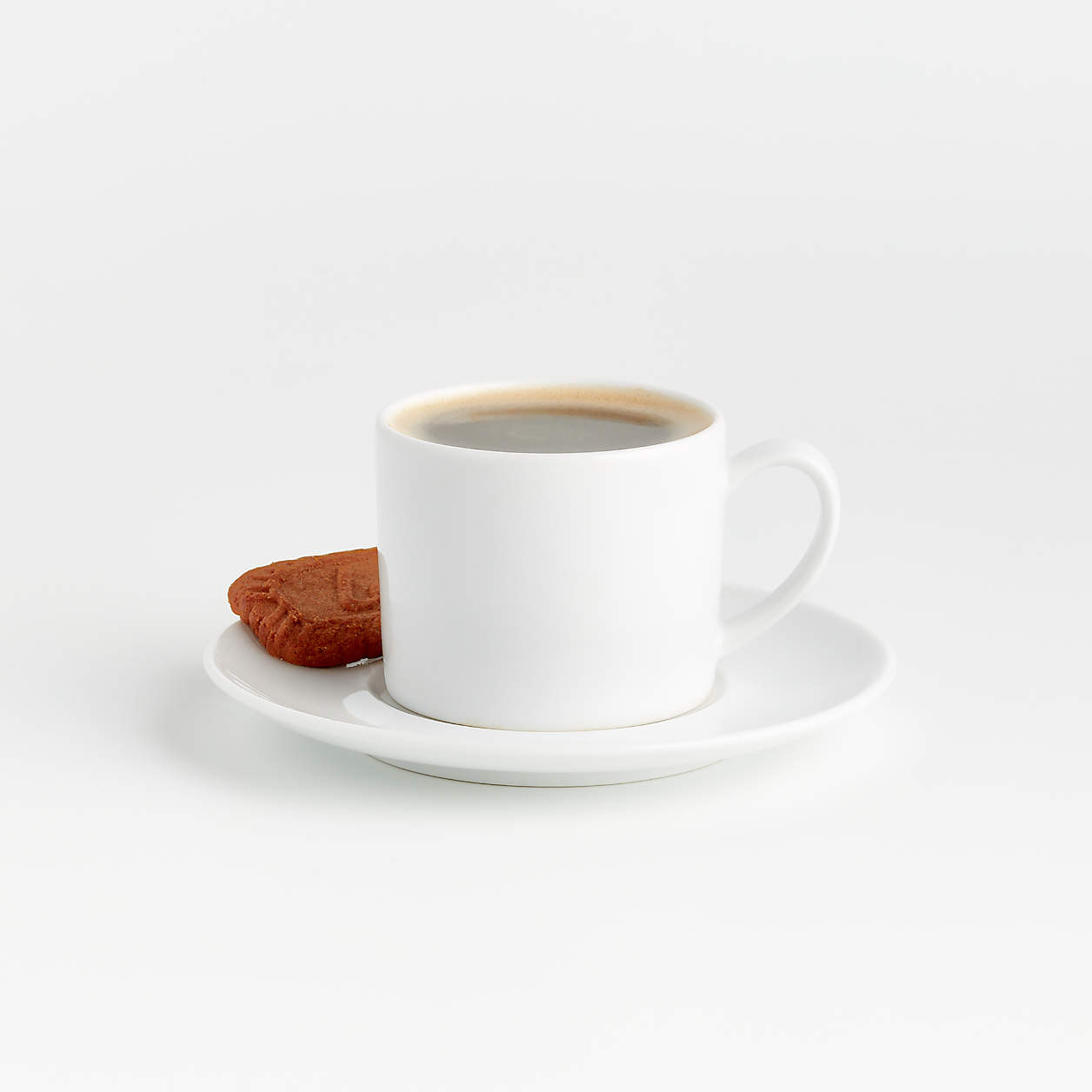 Aspen 4-oz. Porcelain Espresso Cup with Saucer + Reviews | Crate & Barrel | Crate & Barrel