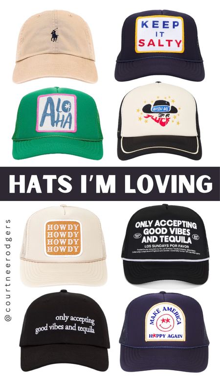 Hats I’m loving ❤️

Hats, trucker hats, summer outfits, vacation outfits 

#LTKSaleAlert #LTKStyleTip #LTKFindsUnder100