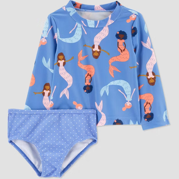Baby Girls' Mermaid Print Rash Guard Set - Just One You® made by carter's Purple | Target
