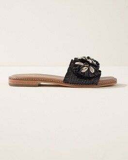 Black Seashell Slide Sandals | Chico's