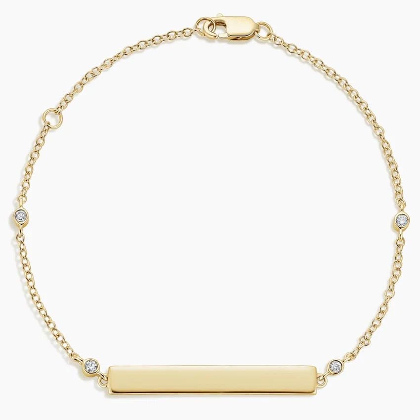 14K Yellow Gold Engravable Diamond Strand Bracelet | Brilliant Earth