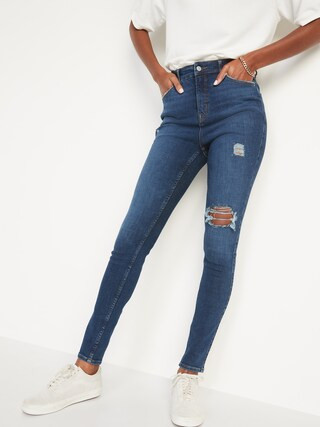 Extra High-Waisted Rockstar 360&#176 Stretch Super Skinny Ripped Jeans for Women | Old Navy (US)