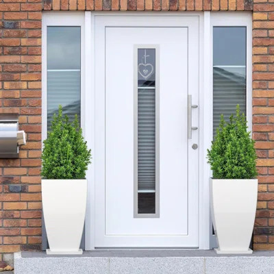 White Large Square Tall Planters,with Drainage Design,2 Set | Wayfair North America