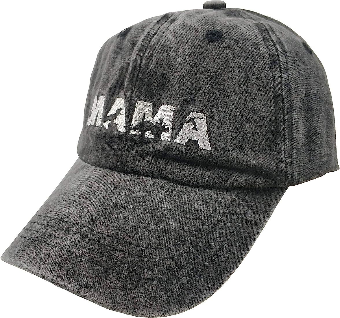 Women's Baseball Cap Embroidered Dinosaur Mama Mom Vintage Distressed Dad Hat Black | Amazon (US)