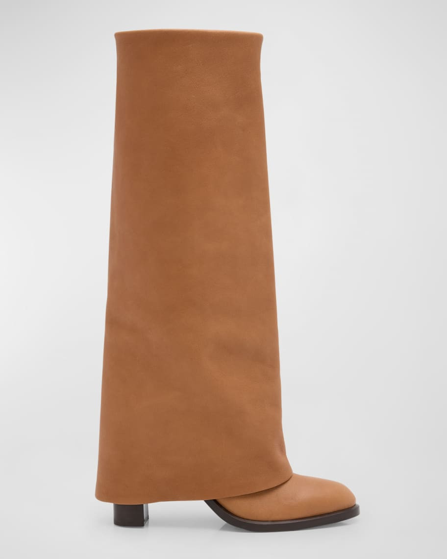 See by Chloe Melia Lambskin Fold-over Collar Boots | Neiman Marcus
