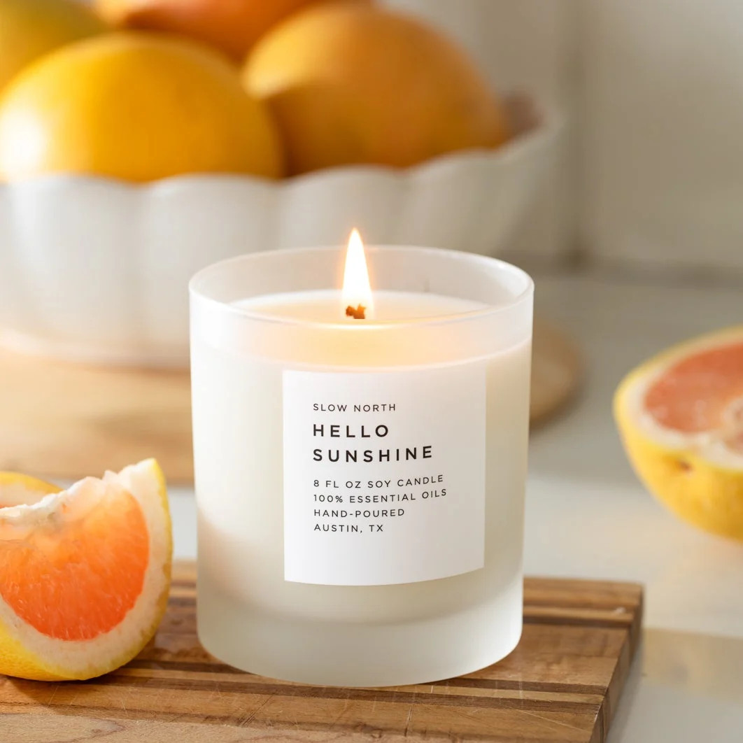 Hello Sunshine - Signature Candle (Grapefruit + Geranium + Lime) | Slow North