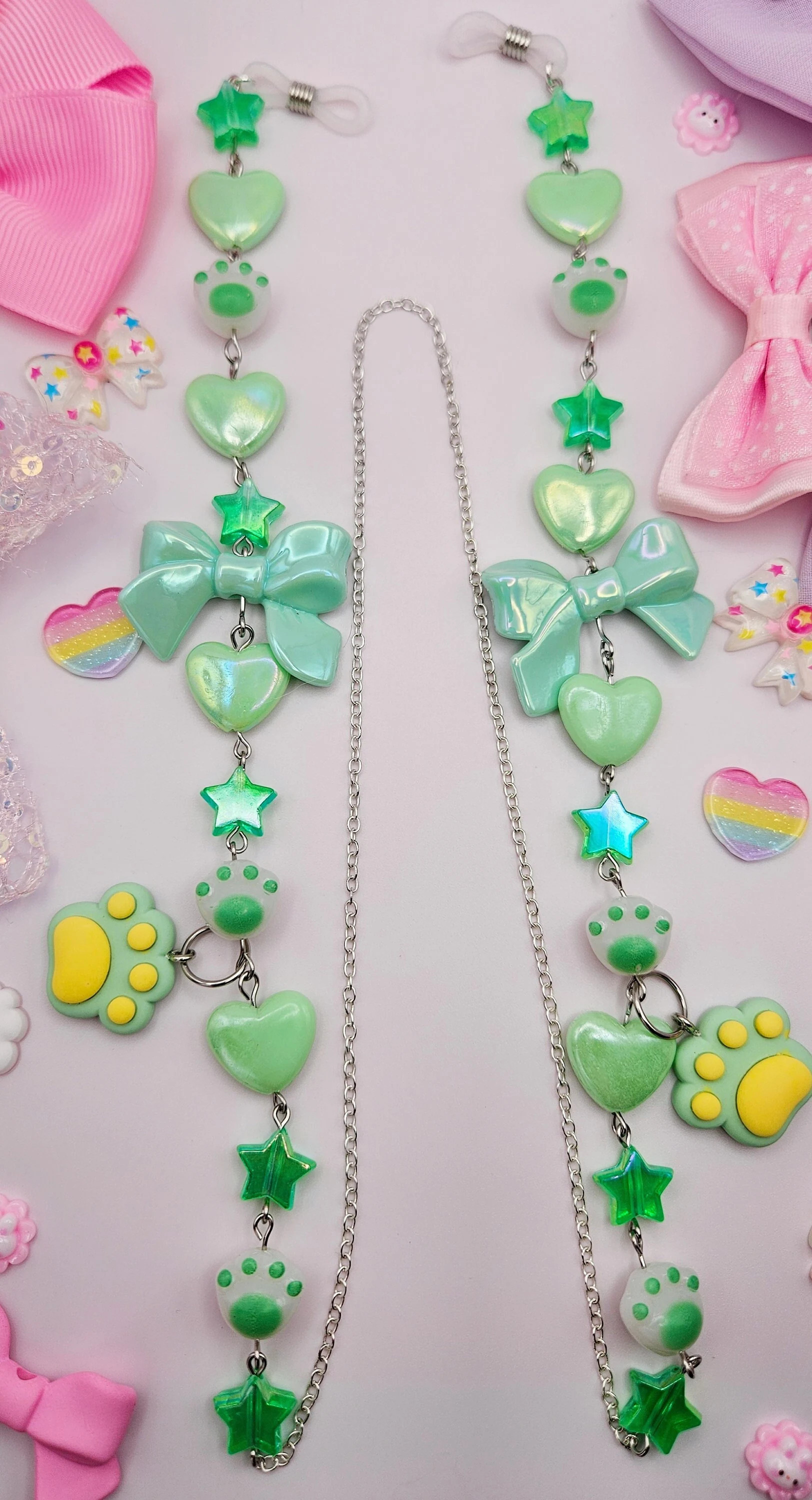 Green Cat Paw Glasses Chain - Etsy | Etsy (US)