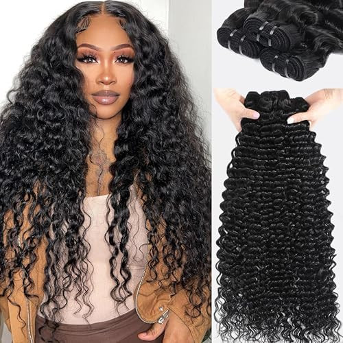 Raw Bundles Human Hair Deep Wave,15A Unprocessed Curly Bundles Human Hair,100% Raw Cambodian Hair... | Amazon (US)