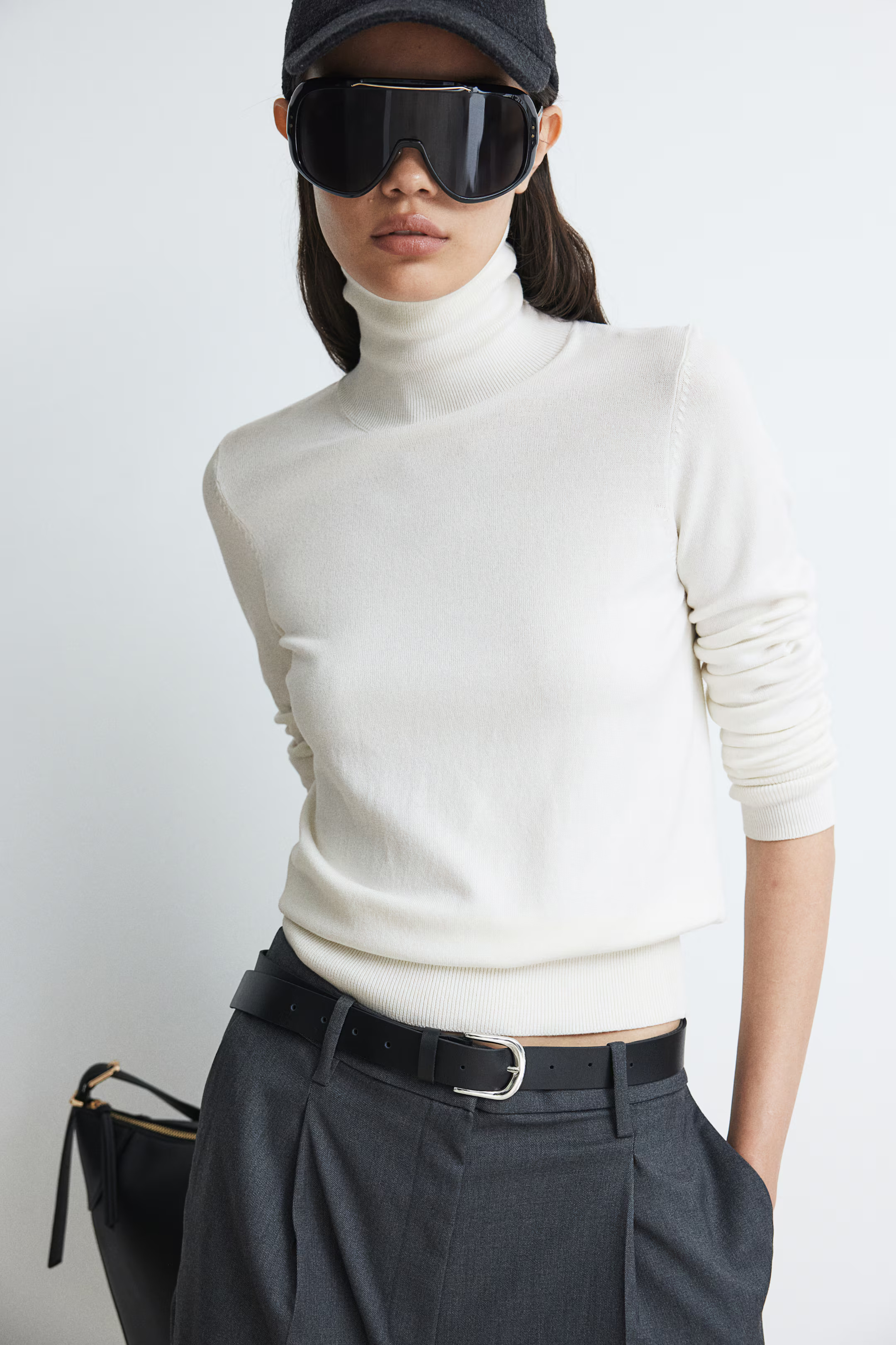 Turtleneck Sweater - White - Ladies | H&M CA | H&M (US + CA)