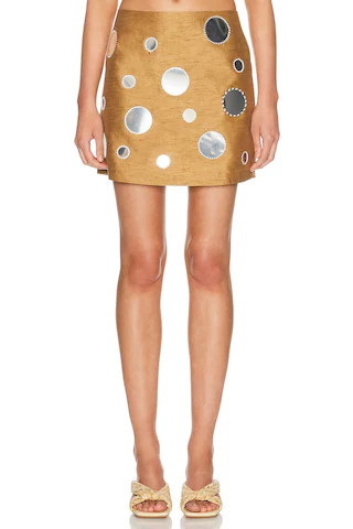 CHAN LUU Sequin Mini Skirt in Tan | FWRD 