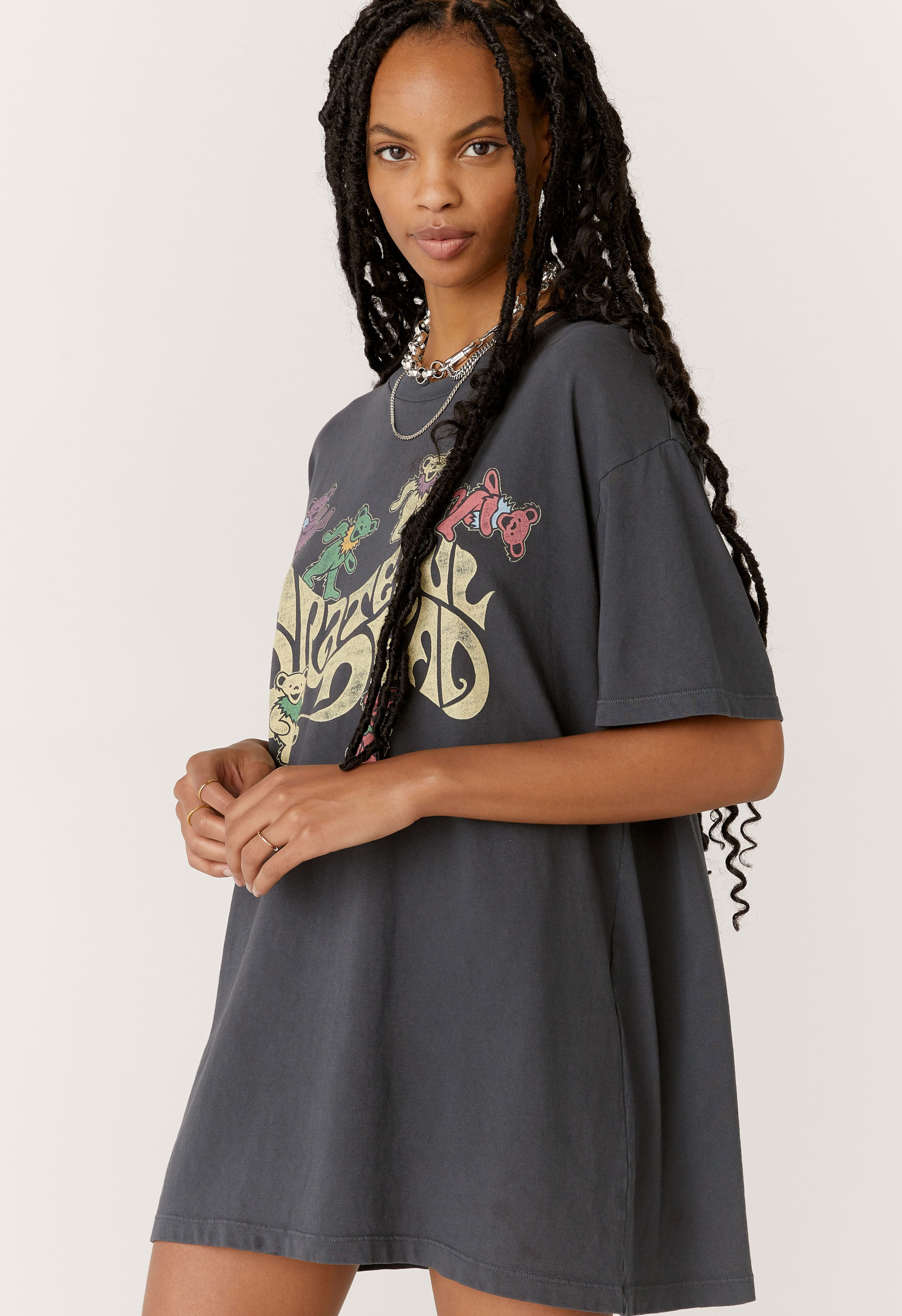 Grateful Dead Bears T-Shirt Dress in Vintage Black | Daydreamer