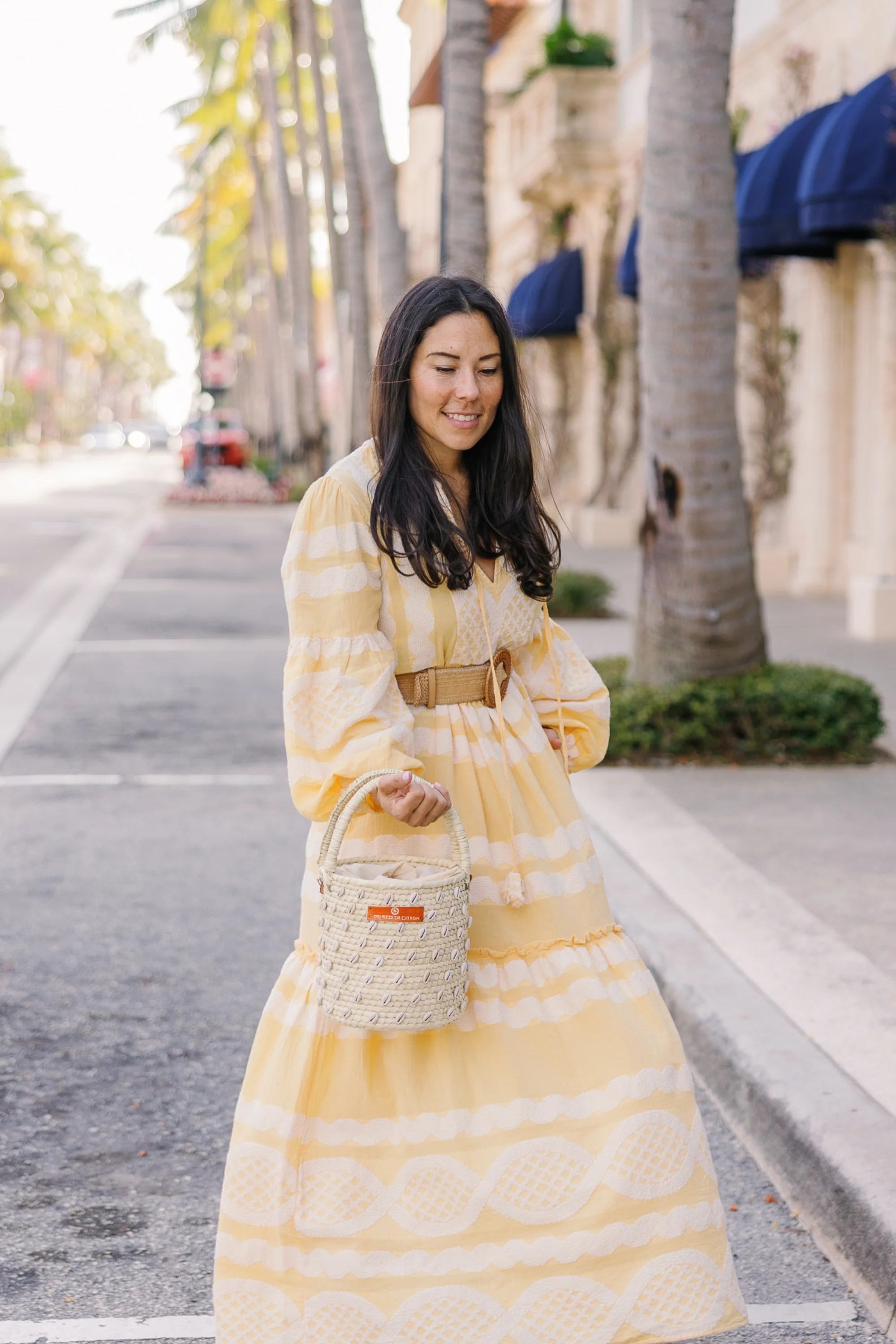 Palm Shell Bucket Tote Citron | Squeeze De Citron