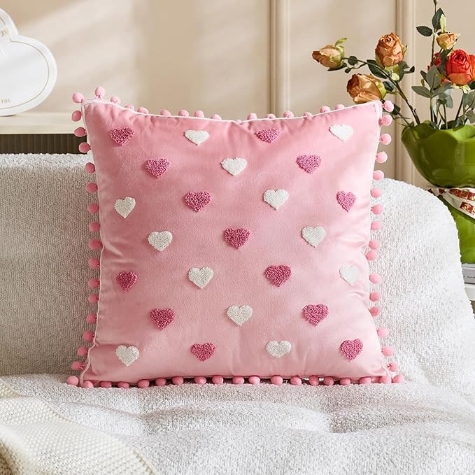 Valentines Pillow Covers 18x18 Inch for Valentines Day Decorations for Home Soft Cushion Case Hom... | Amazon (US)