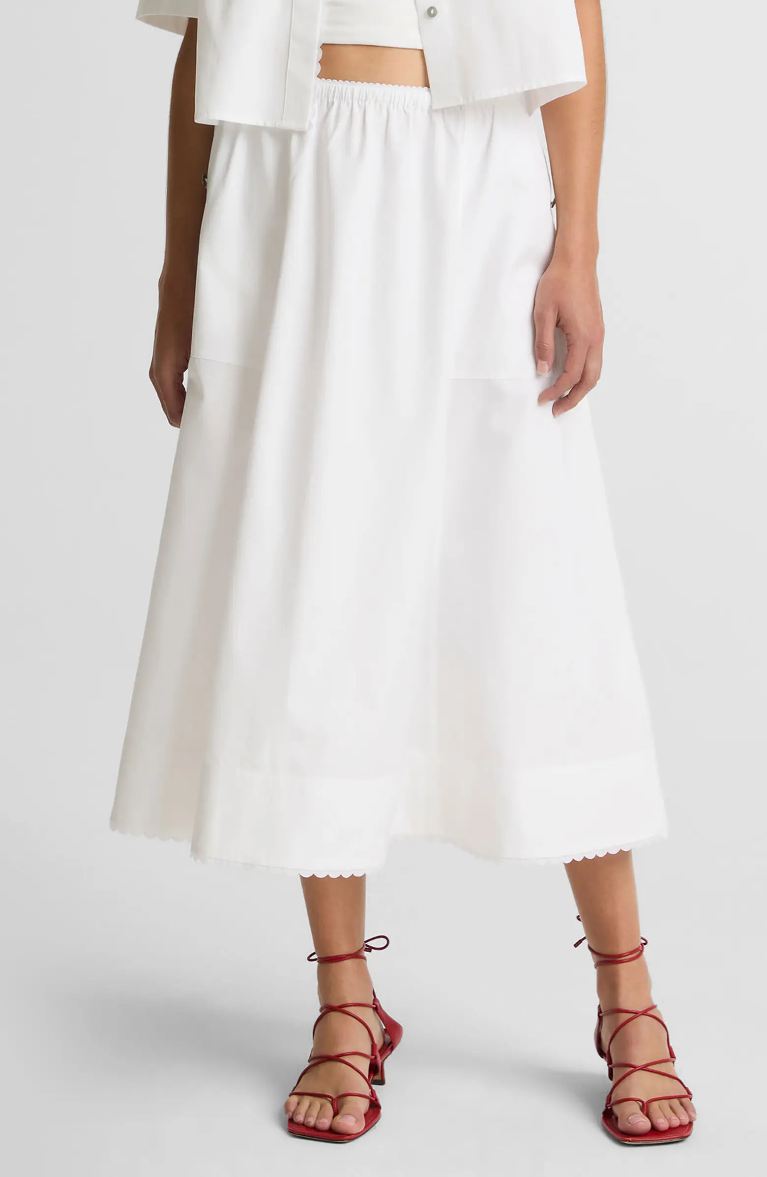 Scalloped Cotton Maxi Skirt | Nordstrom